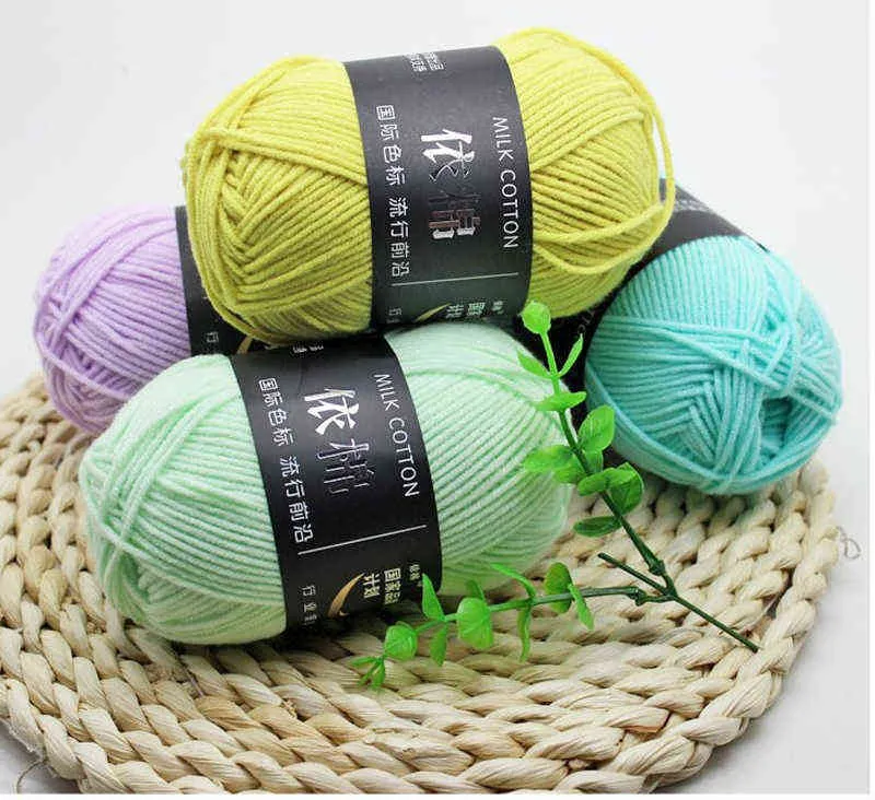 Nouvelle mise à niveau 10 boules / 500g fil de coton de lait de soie naturelle fil épais pour tricoter bébé laine crochet fil tissage fil Y211129