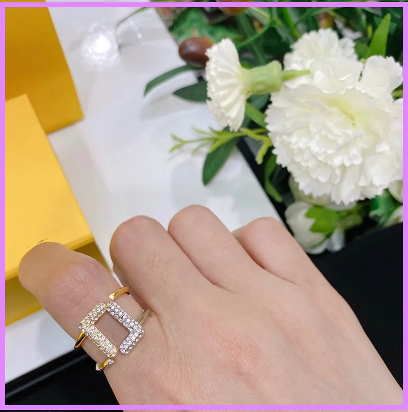 Women Rings Designer Jewelry Designers Open Ring Mens Lady For Party Letter F Gold Ring Fashion Street High Quality Platinum D222152F