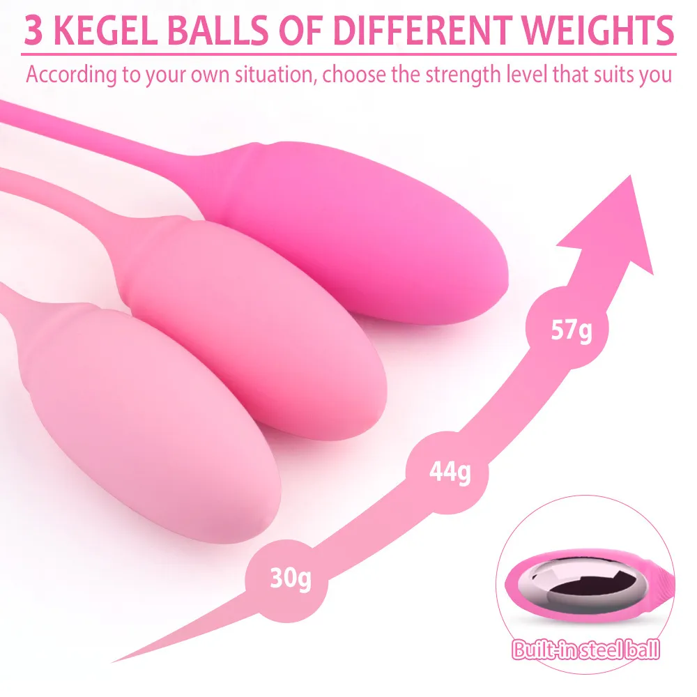 Sexe jouets pour adultes Kegel-jouet sexuel féminin jeu de pratique de poids balle d'amour intelligente 3 en 1 1012
