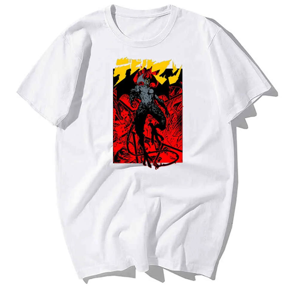 Japan Anime Debiruman Cool Devilman Piagnucolone Stampa T-shirt da uomo Estate Casual Cotone Manica corta T Shirt Harajuku Streetwea 210329