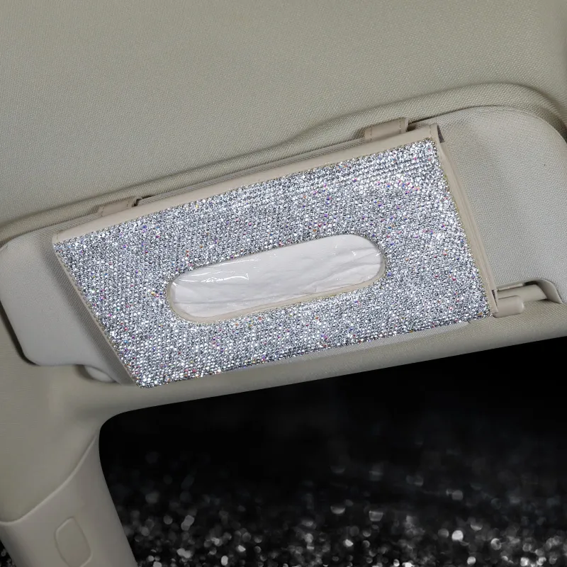 Bling-Bling-Diamond-Car-Visor-Tissue-Holder-Hanging-Leather-Crystals-Rhinestone-Paper-Towel-Cover-Case-for-Women-5