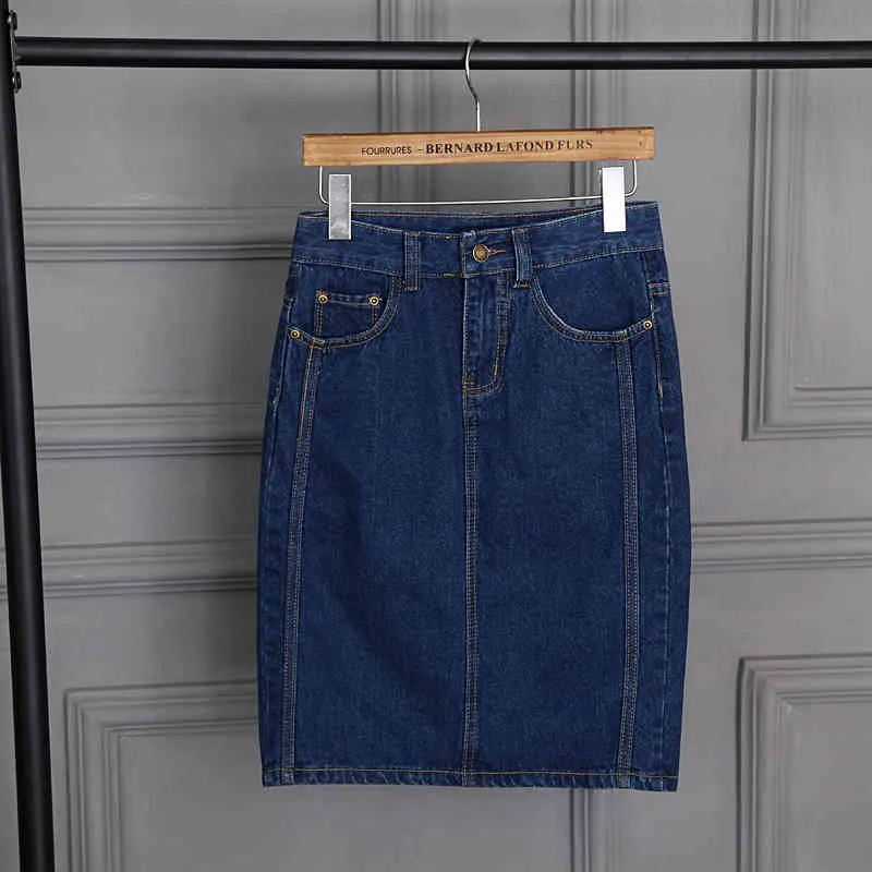 Frauen Sommer Röcke Plus Größe Casual Rock Damen Denim Bleistift Röcke Denim Rock X0428