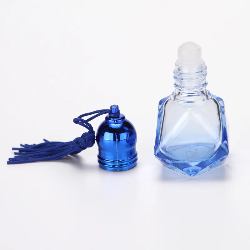 Atacado 6ml rolo na garrafa rhombus vidro teste essencial óleo frascos de óleo com uso de viagens de rolos necessaries garrafas de perfume de carro