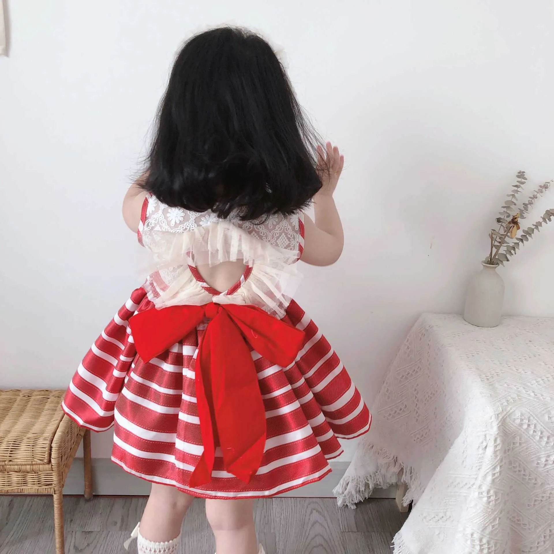 Küçük Kız İspanyol Elbiseler Çocuk Butik Giysi Set 3 adet Bebek İspanya Lotia Prenses Elbise Çocuklar Akşam Parti Abiye 210615