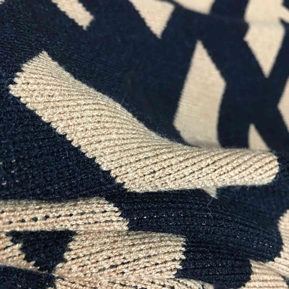البيع الساخن L Fashion v Ffen Women Designer Wool Knit Cape Shawr Striped Jacquard Tassel Midi Coat