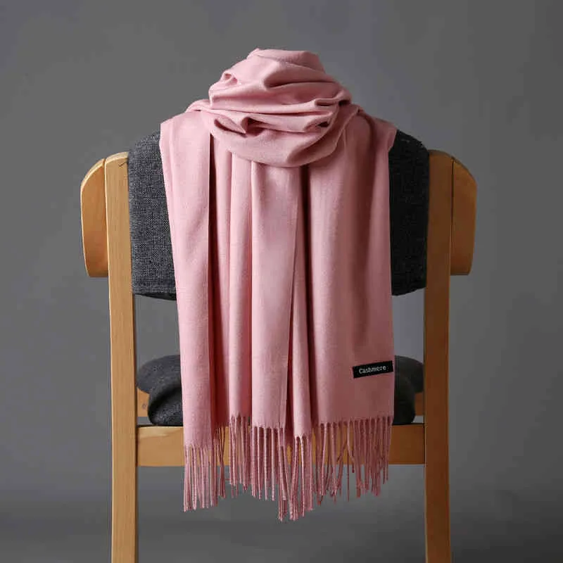 Autumn and winter bright red imitation cashmere scarf solid color scarf thickened warm and windproof scarf annual meeting gift