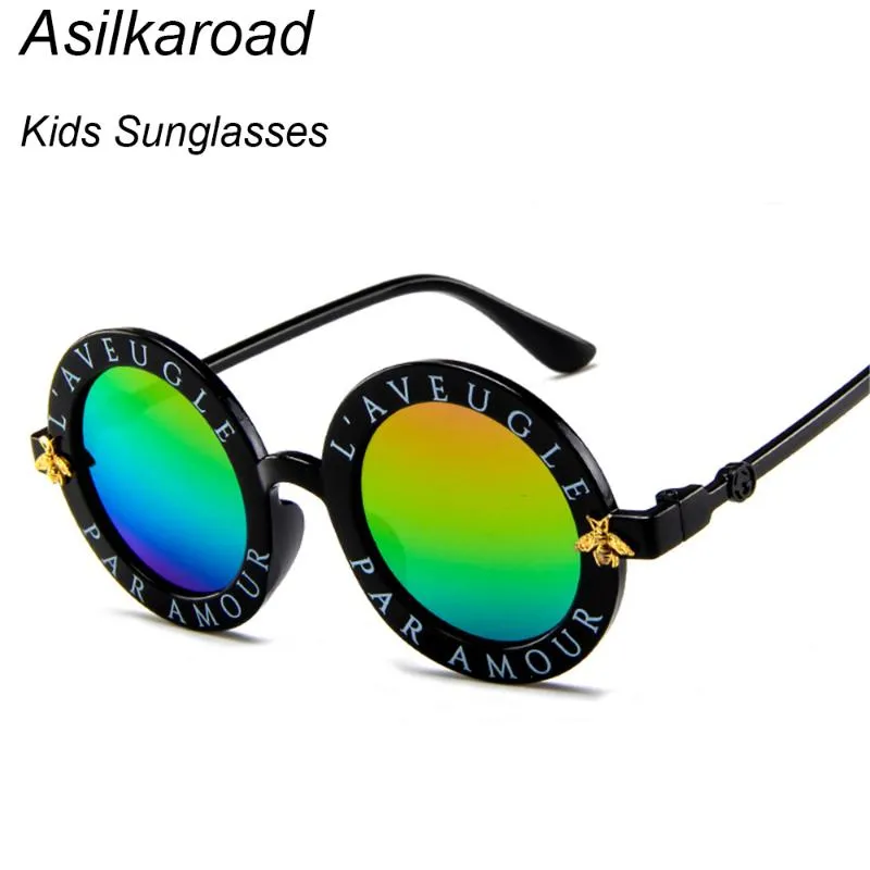 Mode kleine runde Kinder Sonnenbrille Marke Designer Bee Kinder Jungen Mädchen Baby Outdoors Goggle Shades Eyewear 269h