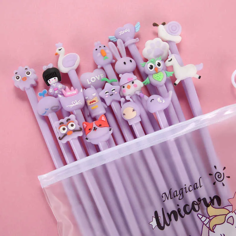 Neutral Pen Cute Cartoon Wholesale Gel Pen con diferentes formas Herramienta de escritura Oficina Papelería Student Signature Pen 211025