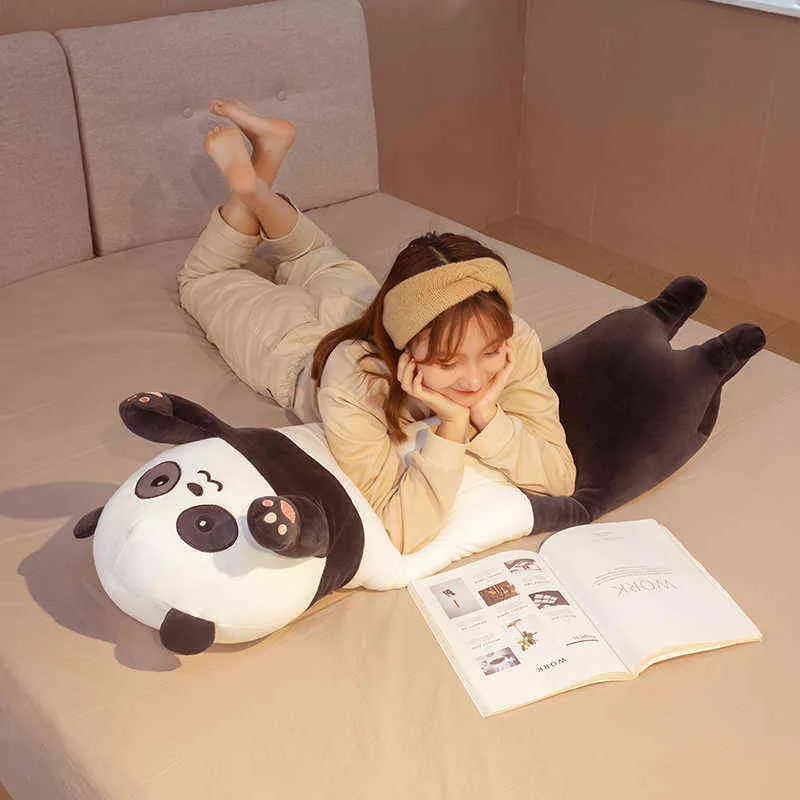 긴 자이언트 팬더 플러시 장난감 실린더 컬러 동물 볼스터 베개 Koala 베어 박제 플러시 70-130cm 어린이 잠자는 친구 선물 AA220314
