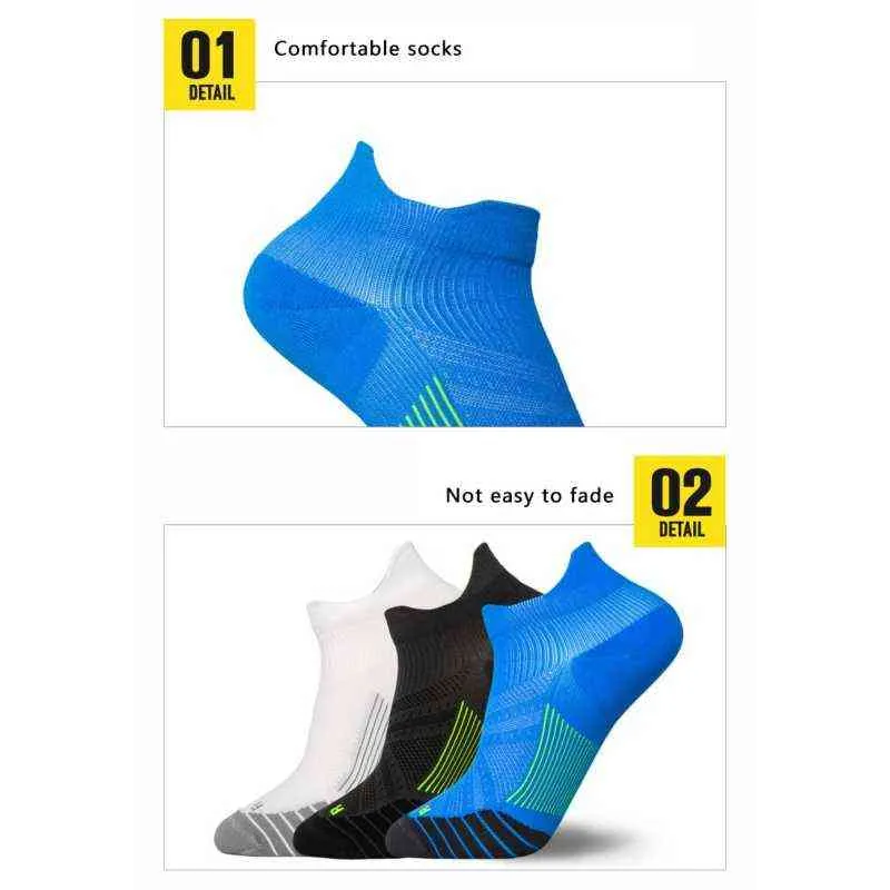 Balight Mens Cotton Ankle Socks Breathable Cushioning Active Trainer Sports Professional Outdoor Running Sock Y12223317