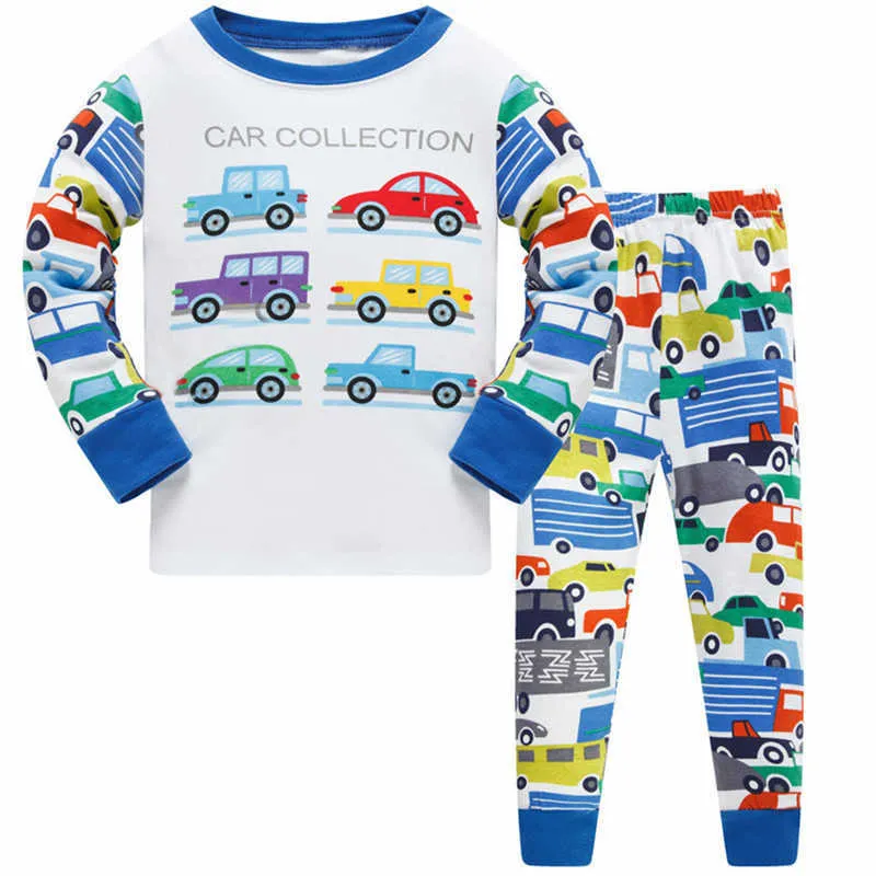 Barn tiger pyjamas för pojkar Tjejer Bomull Kläder Långärmad Stripe Sleepwear Modeller Kids Homewear Outfit Boy Sets 210529