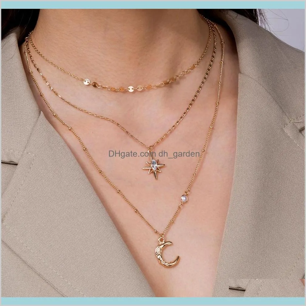 Butterfly pearl drop necklace multilayer gold chains women necklace chokers collar fashion jewelry will and sandy gift