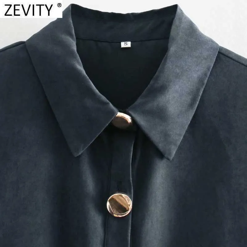 Zevity Women Fashion Solid Color Breasted Hem Ruffles Shirtdress Kvinna Långärmad Vestidos Chic Suede Mini Dresses DS4956 210603