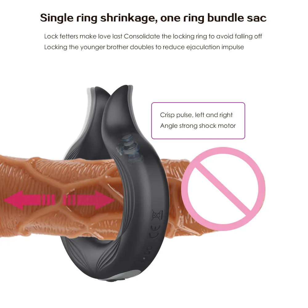 Massage USB -laddningsbar penisring vibrator silikon kuk ring fördröjning utlösning erektion vibrerande lås ring penis erotisk sex leksak för män