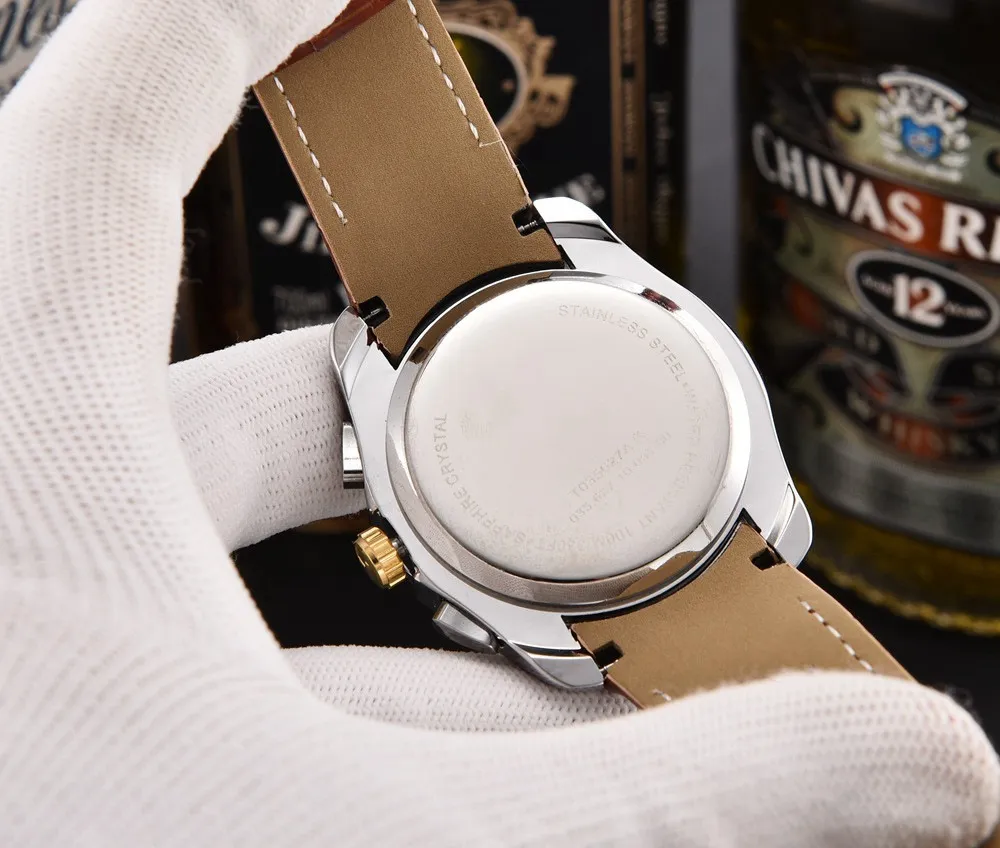 TIS ma 2021 męskie zegarki najlepsze marka A1 luksusowy stopwatch sportowy wodoodporny skórzany kwarc zegarek Man Fashion Business Clock Relogio267s
