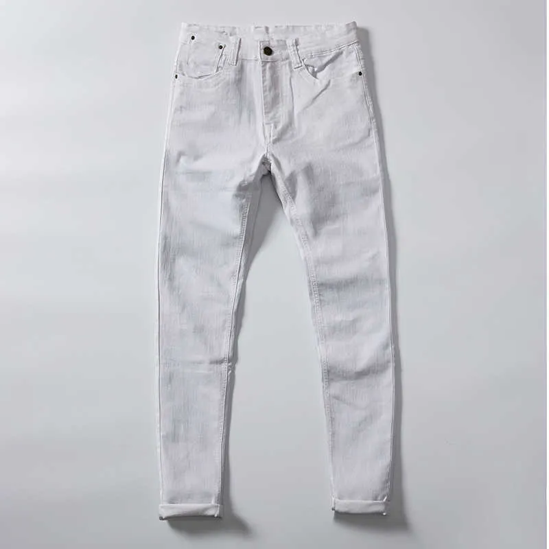 Мужские джинсы бестселлер мужчина мужские брюки Slim Fit Locomotive Модная хип -хоп -уличная одежда Эластичность мужская джинсовая ткань семь цветов Y2303