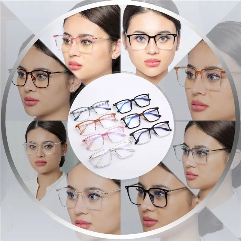 FENCHI bleu lumière bloquant femmes hommes TR90 rose noir carré monture de lunettes haute qualité ordinateur lunettes Lunette Femme