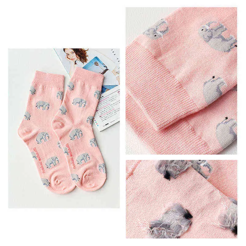 Peonflybrand Japan Harajuku Konijn Kat Fox Dieren Vrouwen Sokken Kawaii Leuke Dames Cartoon Grappige Sokken EU35-40 Y1119