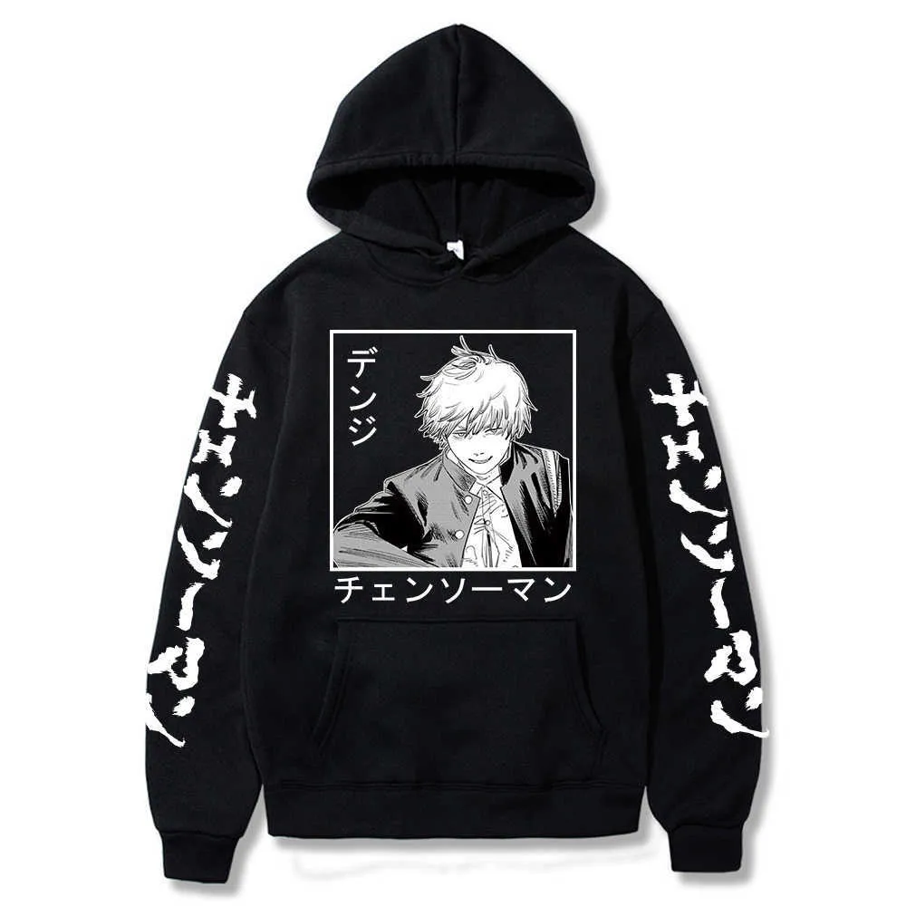 2021 Anime Chainsaw Man Graphic Manga Longa Hoodies Harajuku Moletom Pulôver Moda coringa H0910