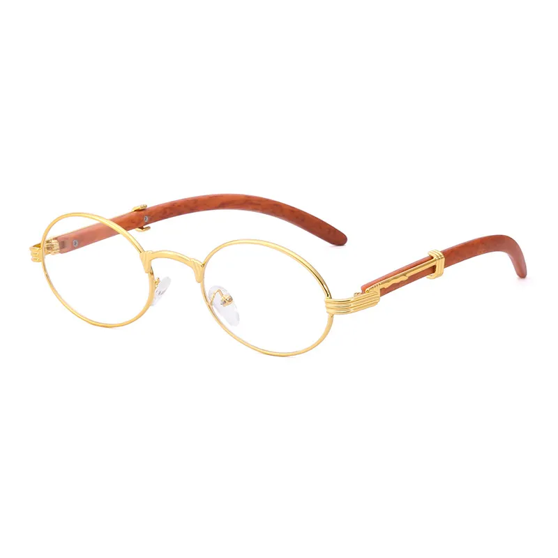 Óculos de sol de madeira de imitação vintage homens pequeno quadro redondo sol óculos de sol eyewear