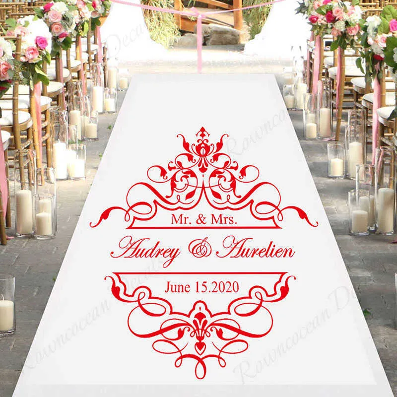 Personalized Bride & Groom Name And Date Wedding Dance Floor Decals Vinyl Wedding Party Decoration Center Of Floor Sticker 4496 X0703