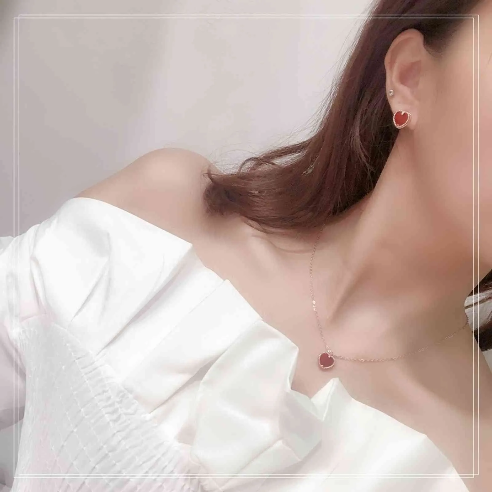 Pendientes de plata de ley S925 con diseño de Anime de amor, ágata roja para mujer, regalo pequeño y sencillo, joyería fina de moda con diamantes 2022