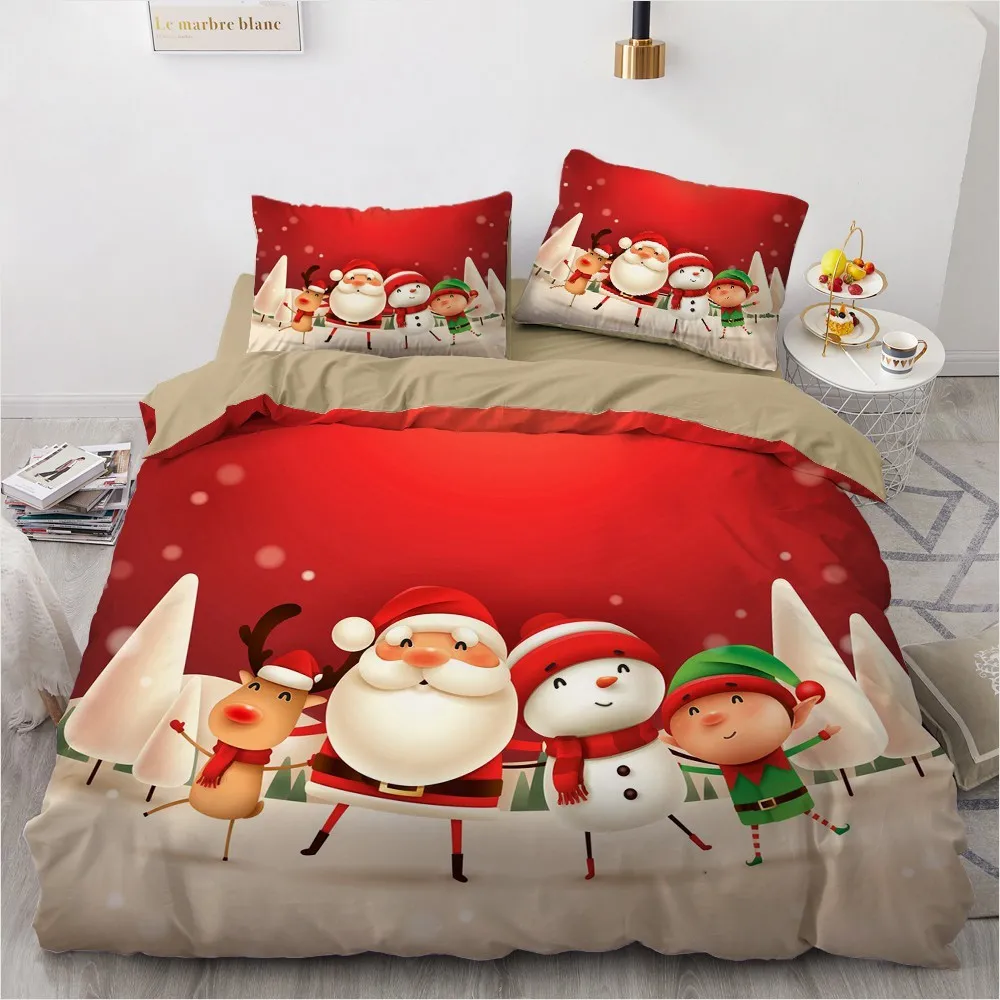 3D Christmas Design Comforter Case Duvet Quilt Cover Bedding Set Double King Queen Double Single Size Home Textile 2103192379500