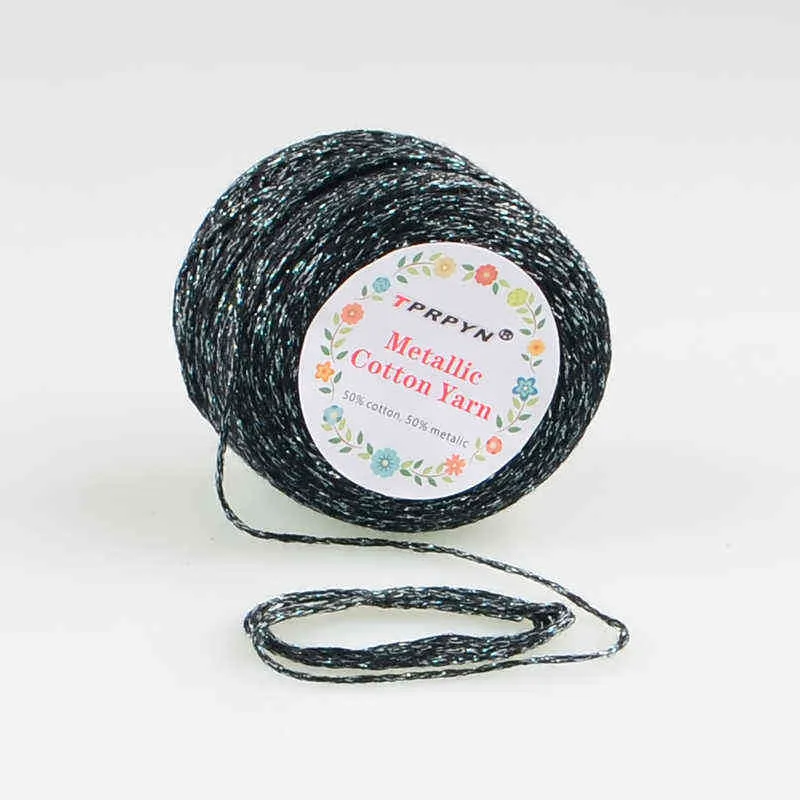 TPRPYN 50g 100M fil de coton métallique pour tricoter crochet tricoté bricolage fils creux crochet fil de ligne métallisé tricot à la main Y211129