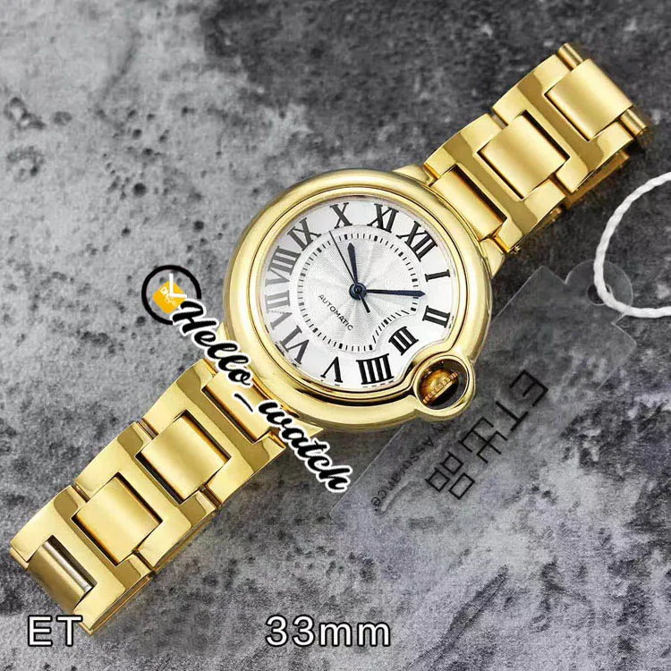 33mm V2 W2BB0002 W2BB0023 Fashion Lady Watches Japan NH05 NH06 Womens Watch White Texture Dial 18K Gold Steel Bracelet Sapphire WR210H