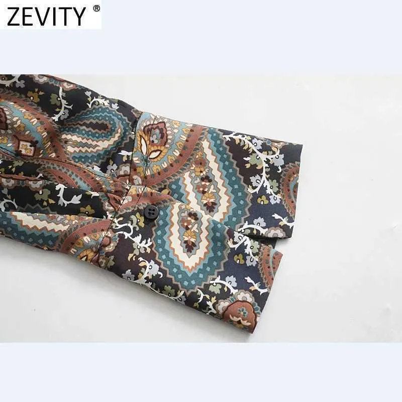 Zevity Women Vintage V Neck Cashew Nuts Print Elastic Waist Kimono Midi Dress Femme Retro Casual Slim A Line Vestido DS4828 210603