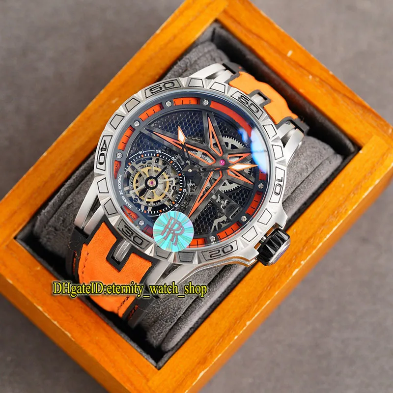 Eternity Sport Watches RRF Wysoka jakość 0479 szkielet mechaniczny ręcznie ozdoby męski zegarek 316L stali nierdzewna różana case guma 252k