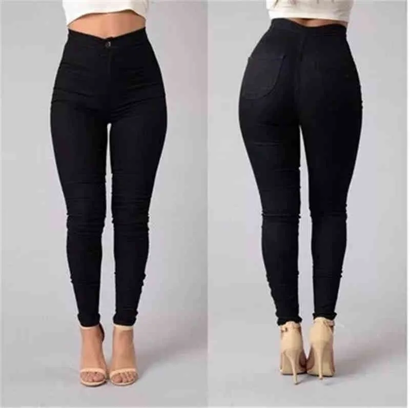 FT-0711 Fashion Pencil Jeans Candy Color Trousers Pants only Slim Women Jeans High Waist IN Stock