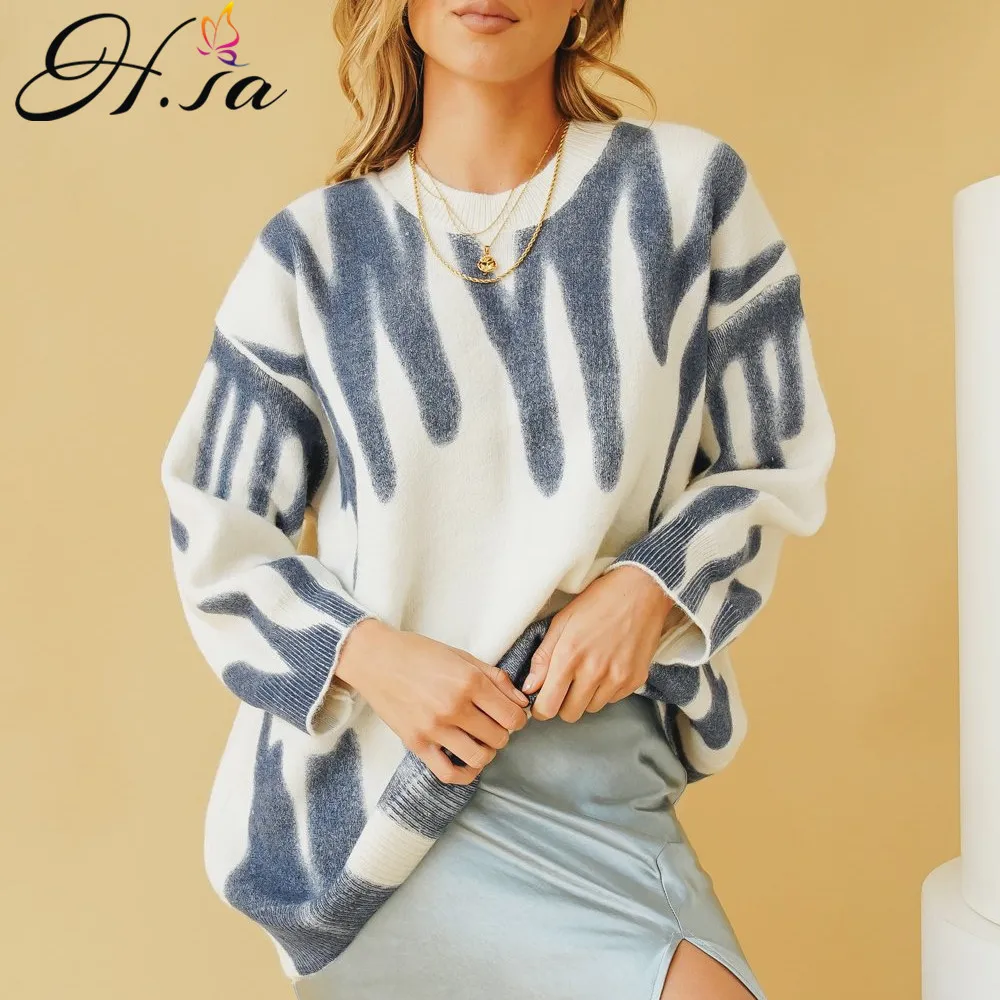 PULL FEMME Korean Style Women Sweaters Oneck Långärmad Tie Dye Sweater Knit Jumpers Jersey Mujer 210430