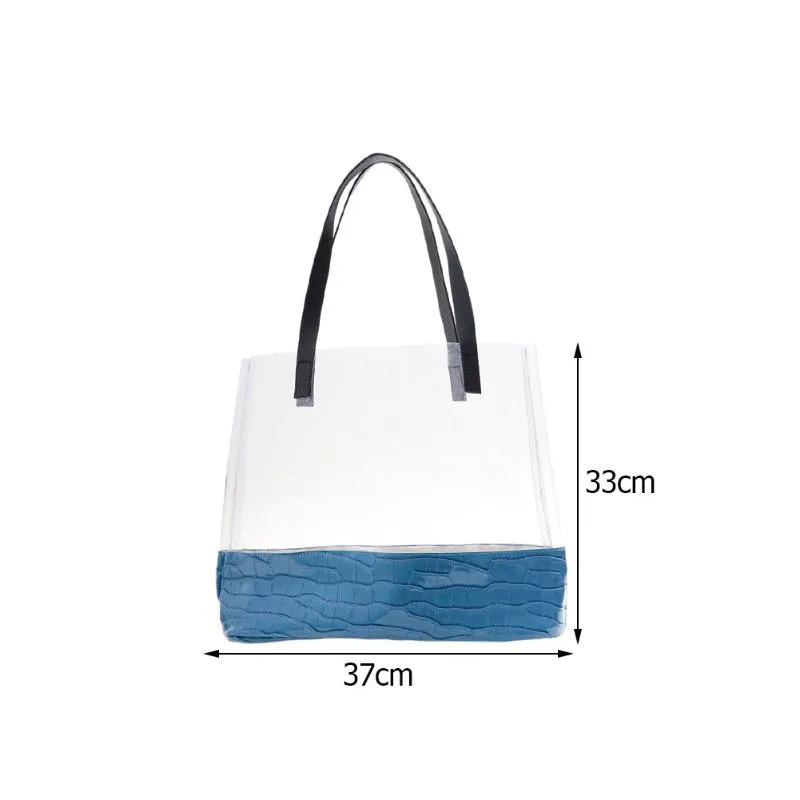 Sacos de noite mulheres pvc transparente totes bolsas ombro claro compras praia feminino bolsa superior bolsas femininas mujer sac a mai274j