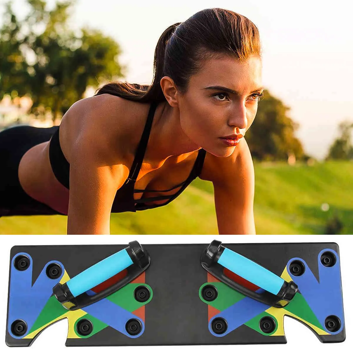 Fast Delivery 9 in 1 Body Building Push Up Rack Board System Fitness Workout Gym Push Up Stand Muscle Training Exercise Tool X0524