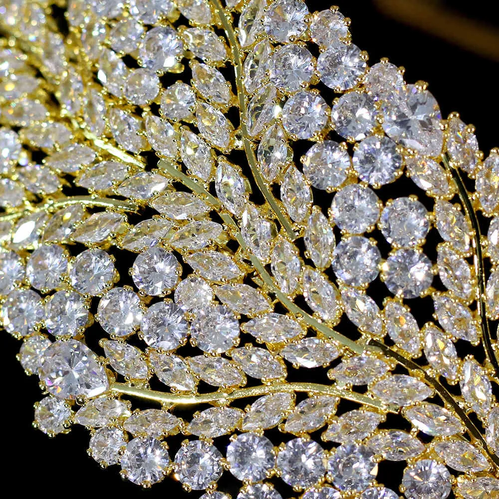 2020 cristal zirconia cúbica nupcial boda tiara diadema flor accesorios para el cabello joyería de belleza corona de cristal