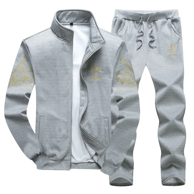 Men Set Large Size 6XL 7XL 8XL 9XL Fashion Autumn Winter Homme Suit Sweatshirt Sweatpants Men's Male Tracksuit Jacket 220215