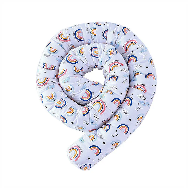 Arc-en-ciel coton lit pare-chocs lit berceau protecteur pod doux bébé coussin oreiller enfants chambre décor infantile pépinière literie peluche poupée 211025