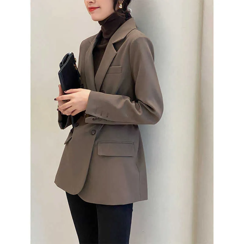 Aelegantmis Büro Dame Casual Übergroßen Blazer Frauen Frühling Elegante Koreanische Schärpen Anzug Weibliche OL Mode Outwear 210607