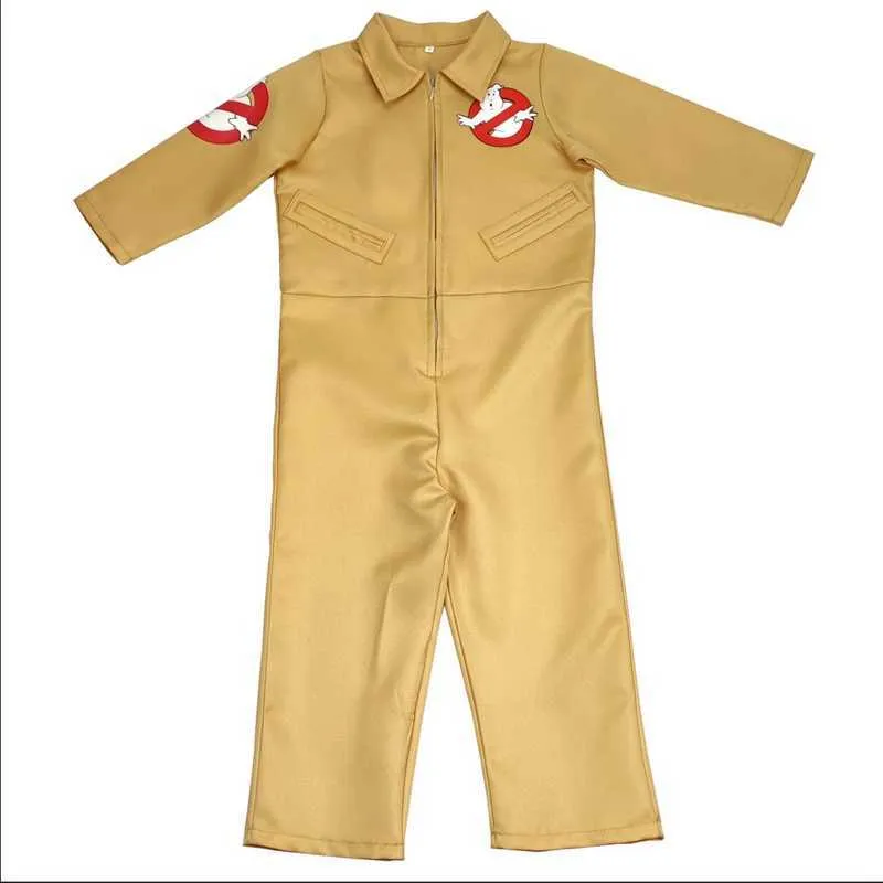 Filmtema Ghostbuster Cosplay Kids Halloween Kostym Lämplig 3-9 år Barn Jumpsuit Cloths G0925