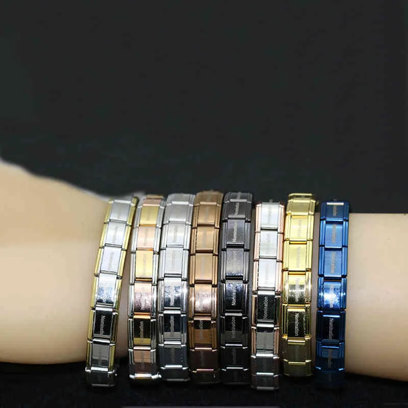 Vankeliif namination populär stil rostfritt stål armband brev och stretch mode armband för alla smycken