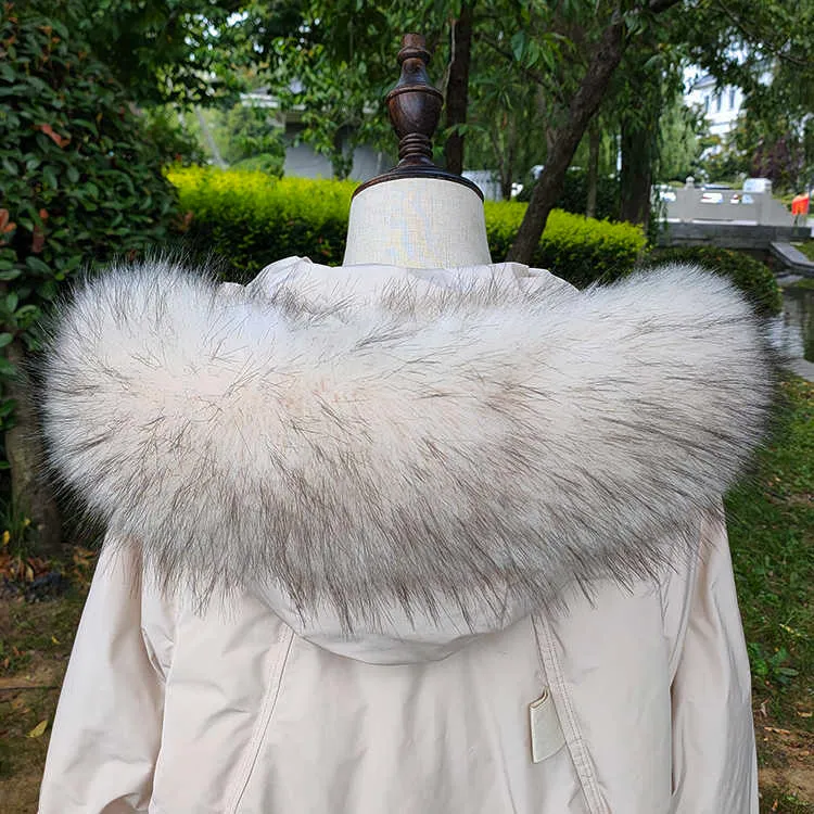 Faux Rakun Kürk Yaka Eşarp Kadın Erkek Çocuk Ceketler Hood Yaka 100% Yüksek Kalite Sarar Kış Sıcak Giysi Aksesuarları H0923