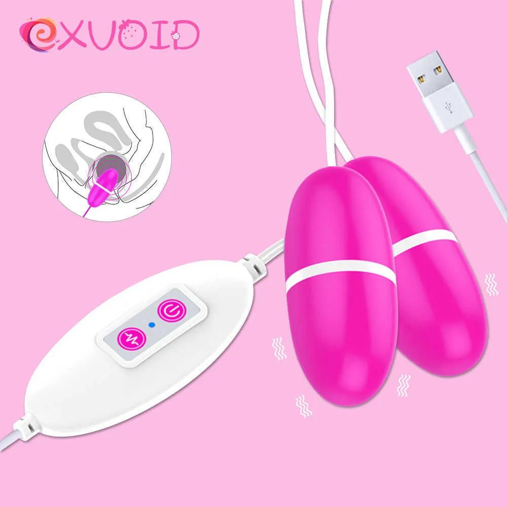 EXVOID Dual Egg Vibrator Sex Toys for Women Remote 12 Frequency Powerful Vibrators for Woman Sex Shop G-spot Massager USB Power P0818