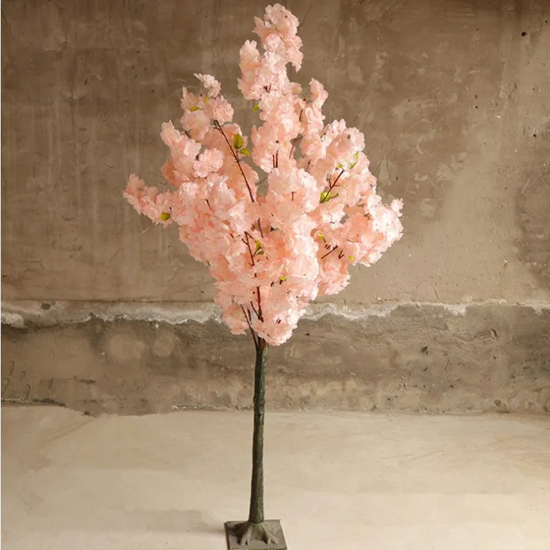 Artificial Flowers Wishing Trees Simulation Cherry Blossom Tree Roman Column Road Leads Sakura For Wedding Mall Opened Props248J