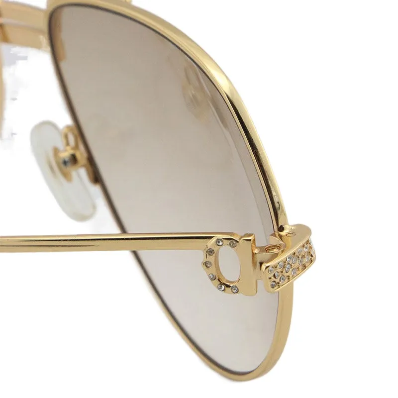 Ganze Modeaccessoires Sonnenbrille 1130036 Limitierte Auflage Diamant Herren 18 Karat Gold Vintage Damen Unisex C Dekoration Eyeg222J