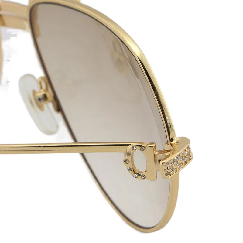 Whole Fashion Accessories s Sunglasses 1130036 Limited edition Diamond Men 18K Gold Vintage Women Unisex C Decoration Eyeg309b