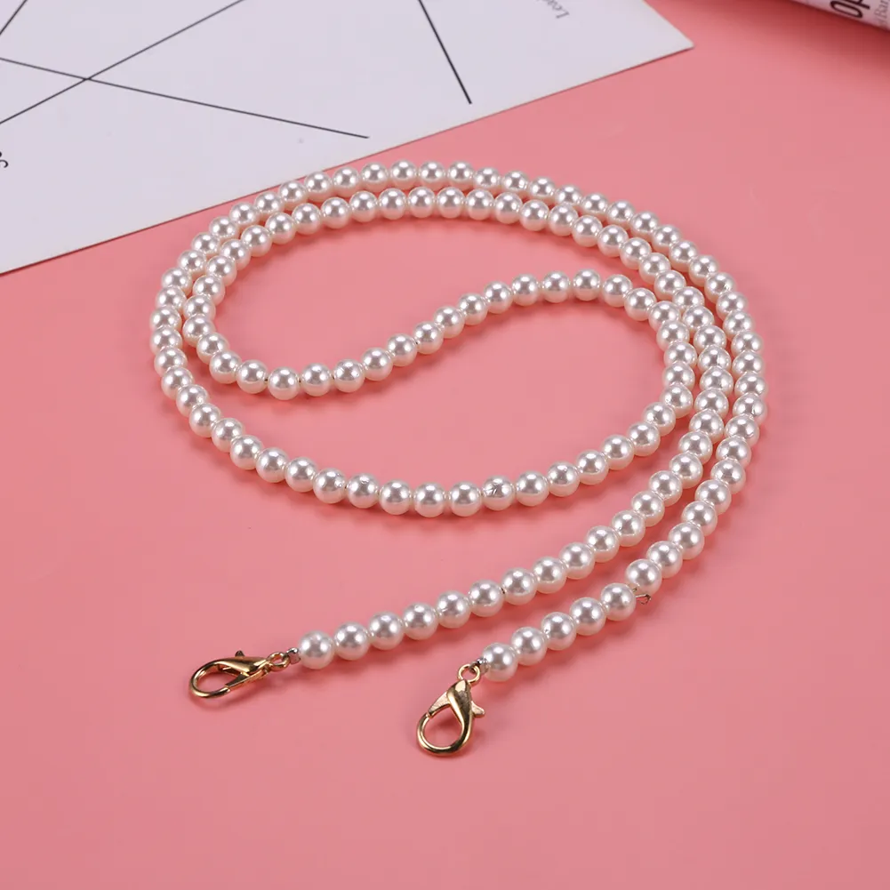 NEW Pearl strap for bags handbag accessories belt brand Handles cute bead chain tote women parts gold clasp Bead chain