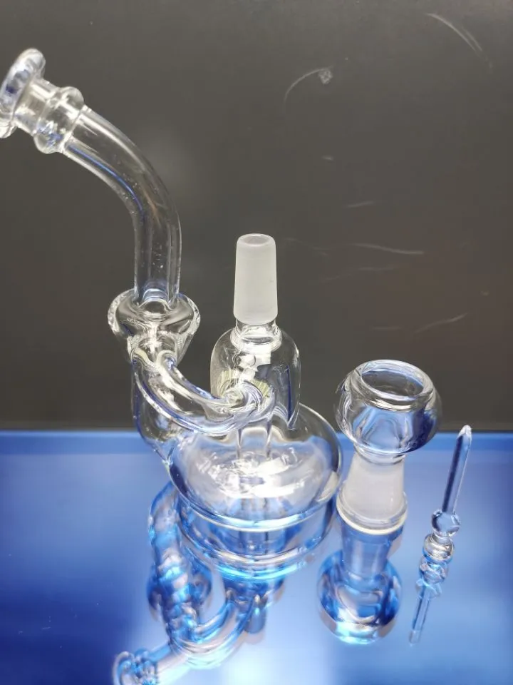 10 mm mini -glazen bongs recycler dab olieligingen waterpijp 10 mm gewricht water waterpijp met nagel en koepel sestshop