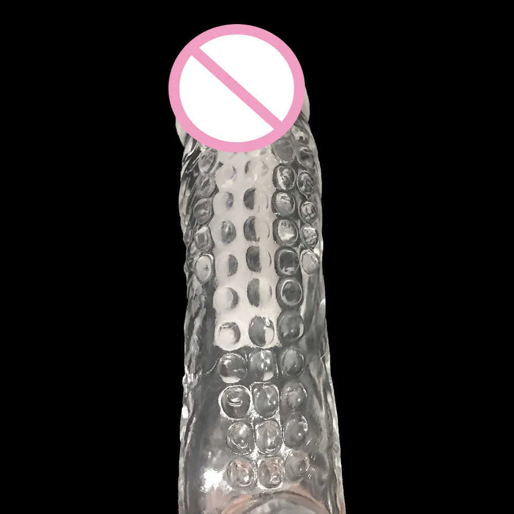 Novo cristal reutilizável brinquedo vibratório manga sleeve brinquedos sexuais para homens pênis ampliação tempo extensão atraso pau manga vibrador