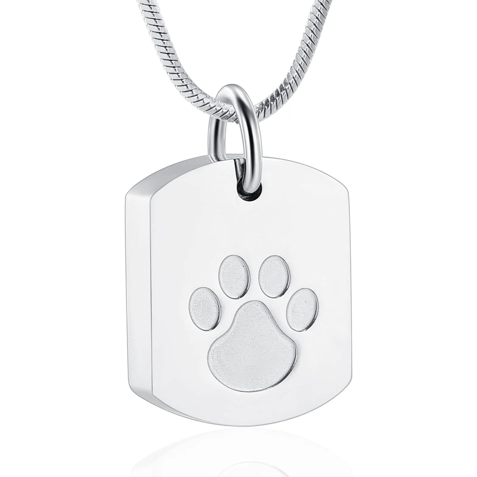 Pet Cremation Jewelry for Ashes Stainess Steel Keepakes Halsband Dog Cat Paw Memorial Urn Pendant For Women Men1963